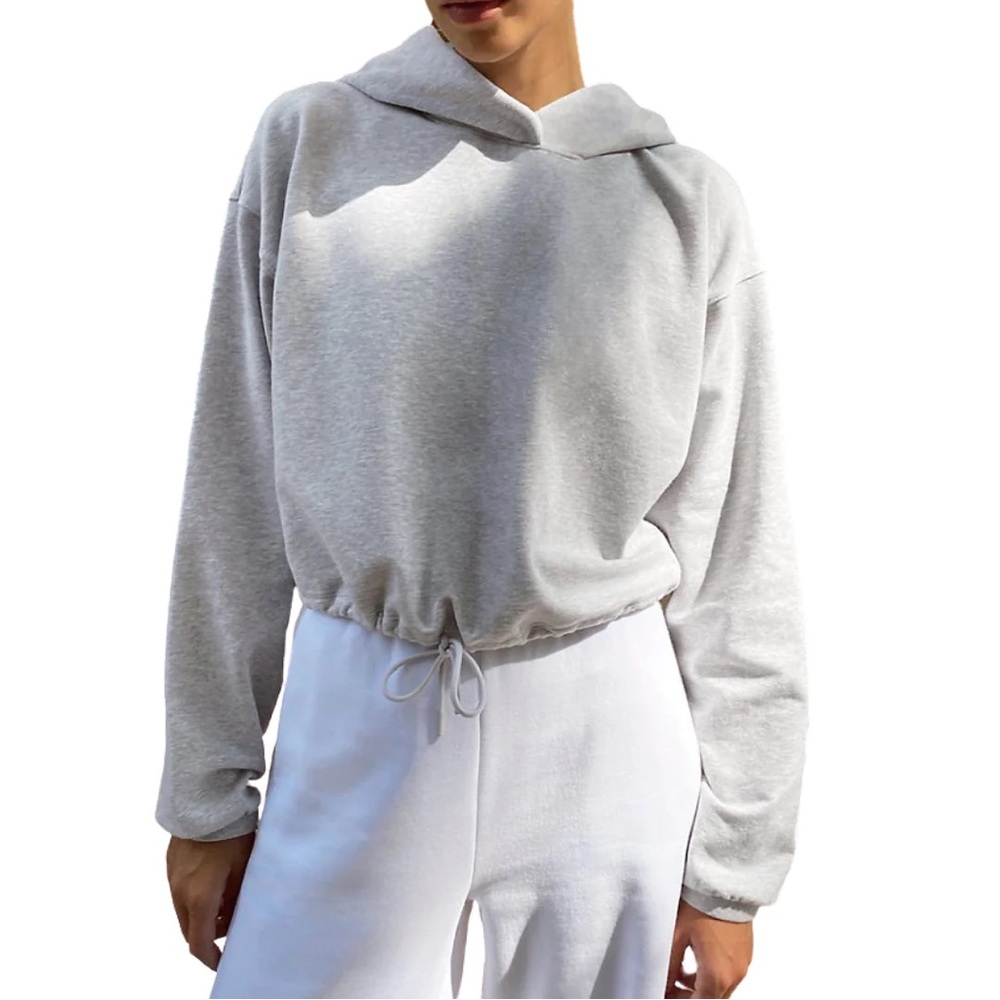 Aritzia babaton weekender hoodie light grey